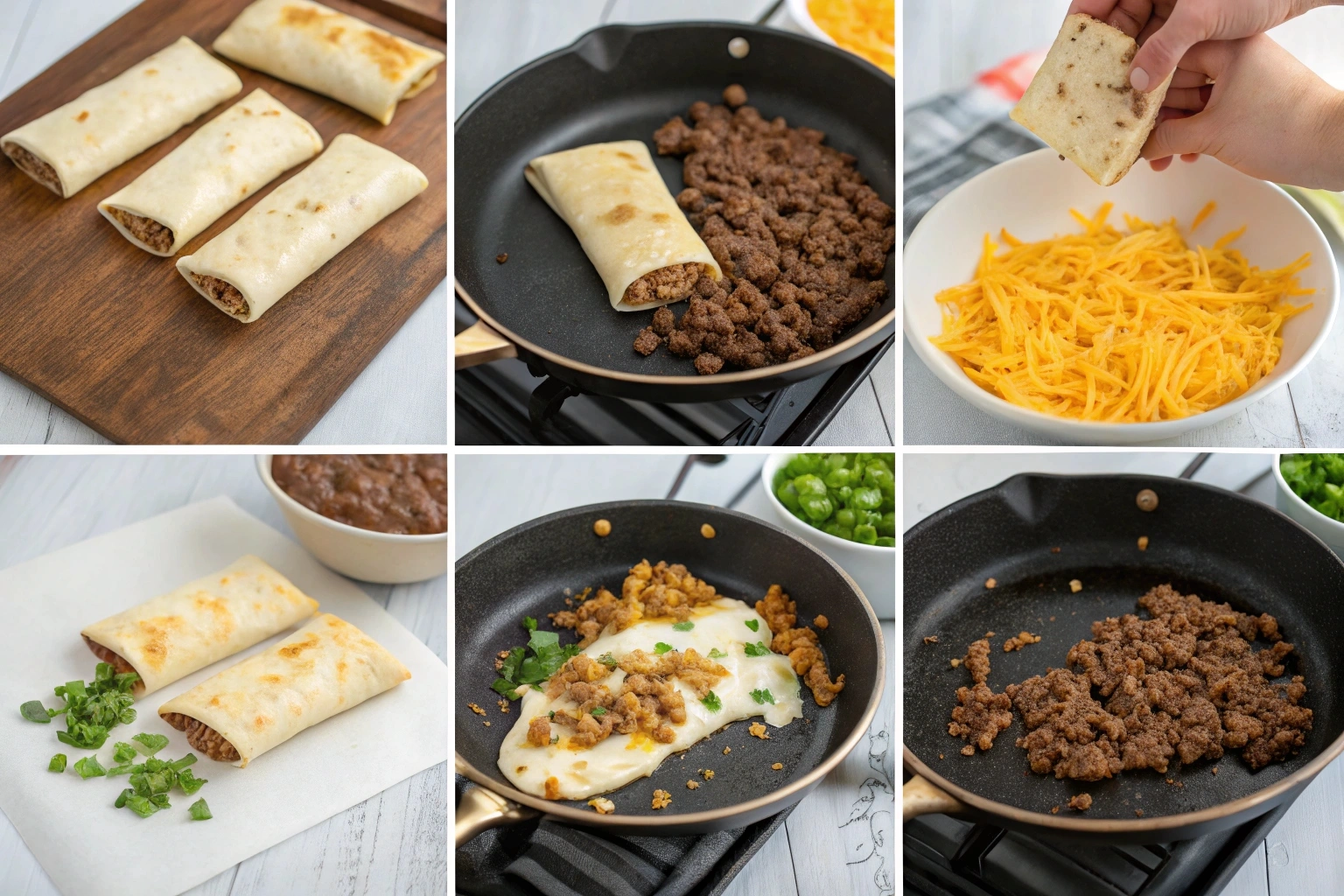 Crispy Beef & Cheese Chimichangas
