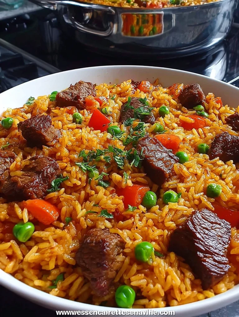 African-Style Beef Jollof Rice with Veggies
