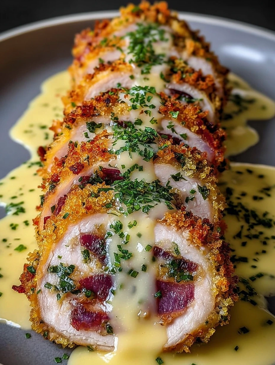 Chicken Cordon Bleu with Creamy Dijon Sauce