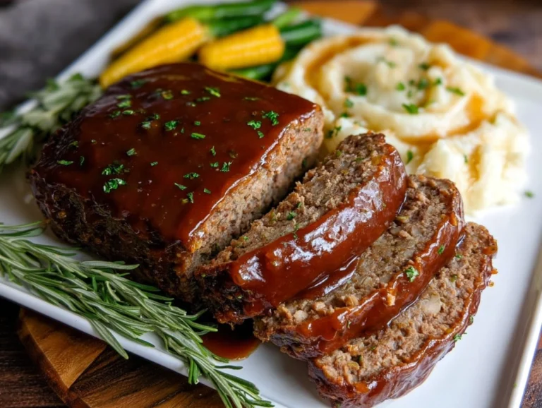 Classic Homestyle Meatloaf with Brown Gravy