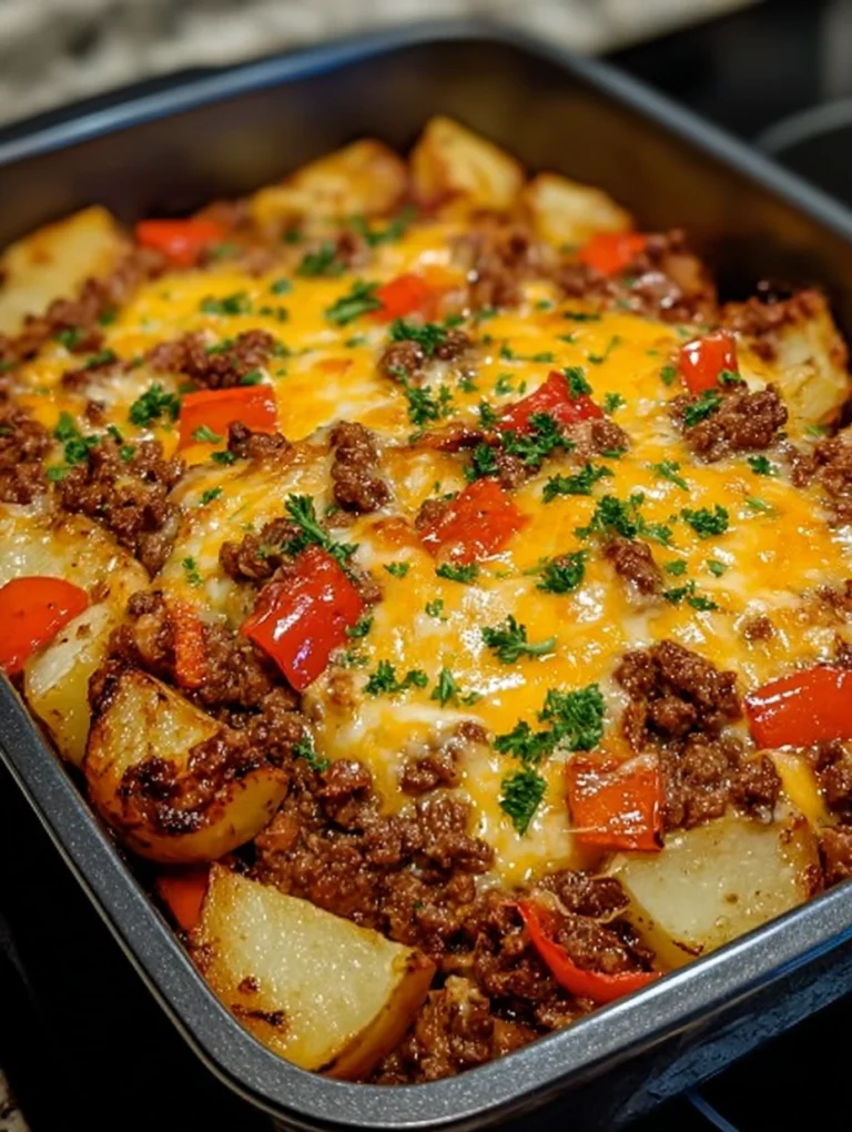 Cheesy Ground Beef & Potato Casserole