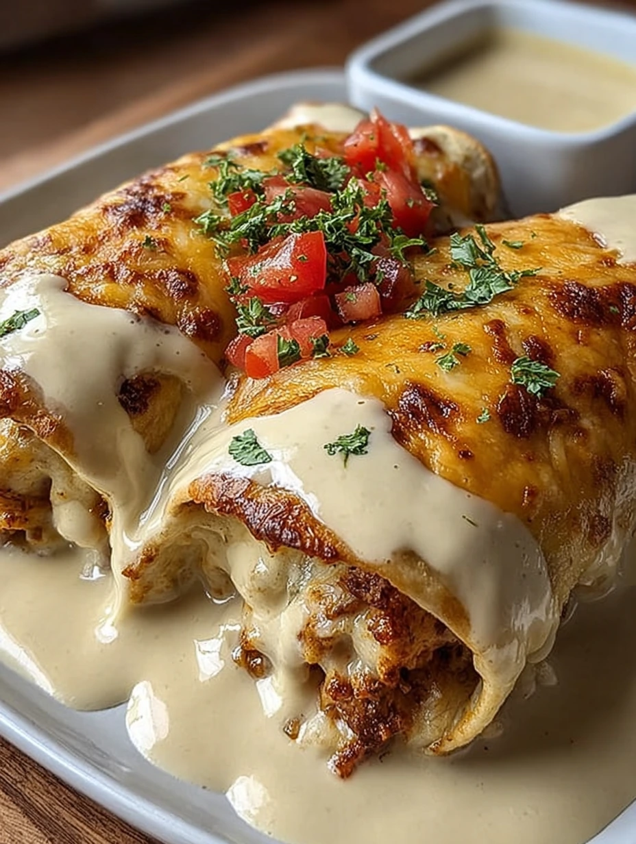 Creamy Chicken Enchiladas with White Sauce