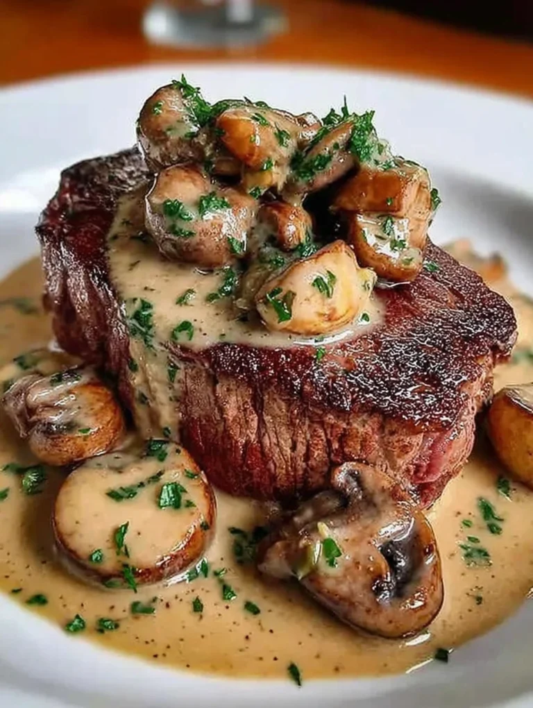 Creamy Garlic Mushroom Steak