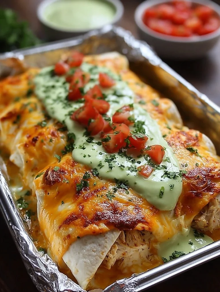 Baked Chicken Enchiladas with Creamy Avocado Sauce