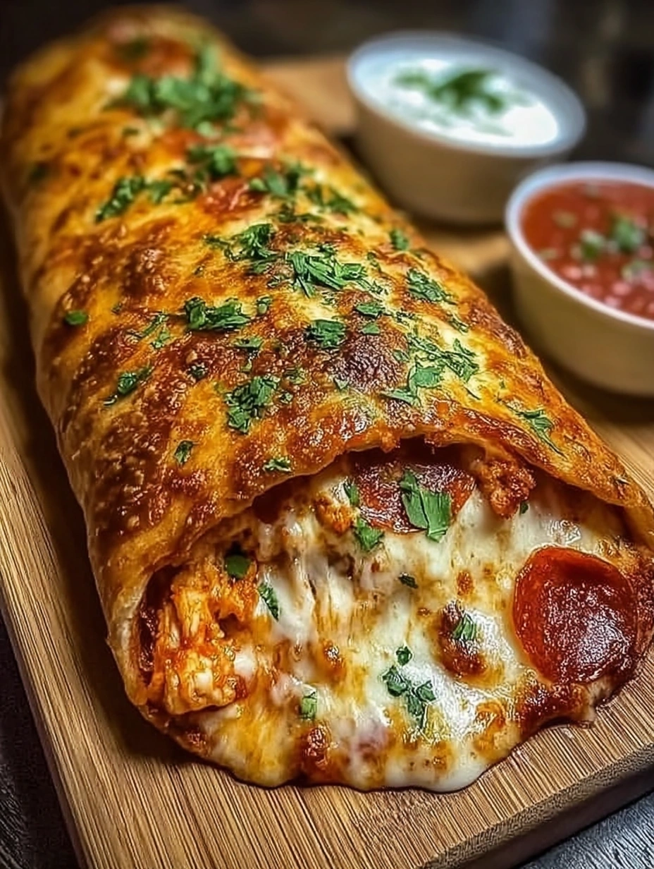 Cheesy Pepperoni Pizza Stromboli