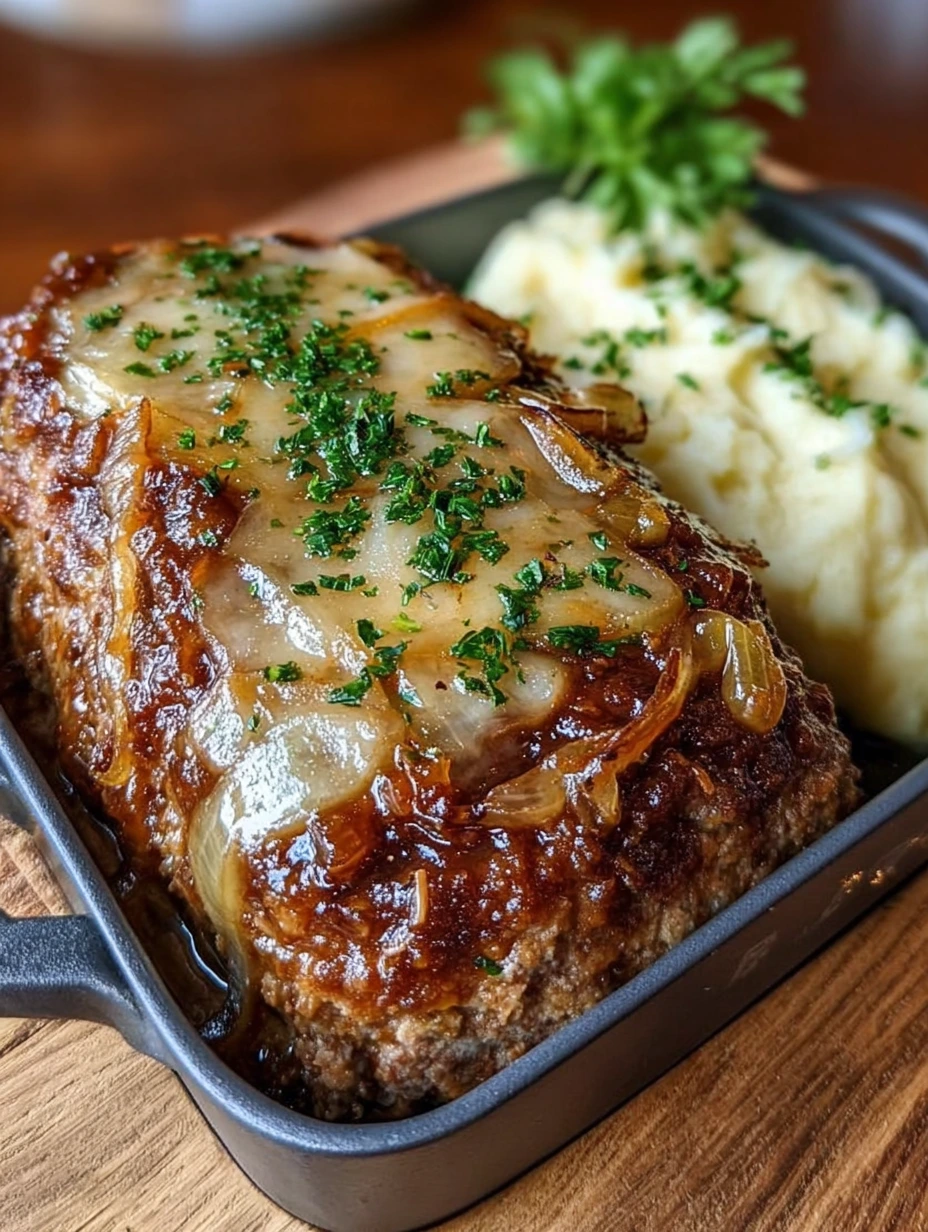French Onion Stuffed Meatloaf