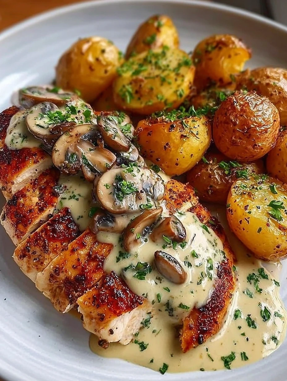 Rustic Garlic-Herb Chicken with Oven-Roasted Baby Potatoes