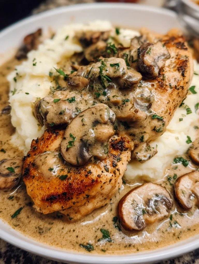 Creamy Mushroom Chicken with Mashed Potatoes