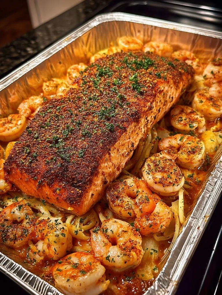 Cajun Salmon and Shrimp Bake