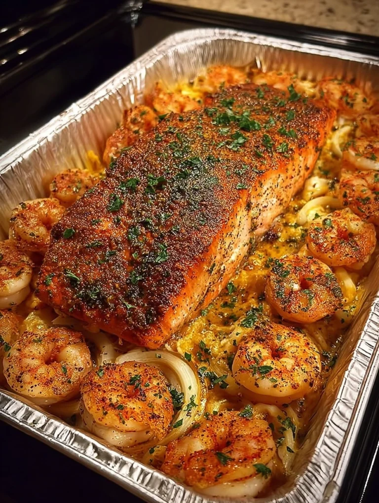 Cajun Salmon & Shrimp Bake