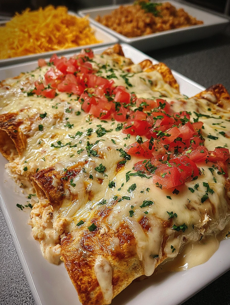 Creamy Chicken Enchiladas with White Queso Sauce
