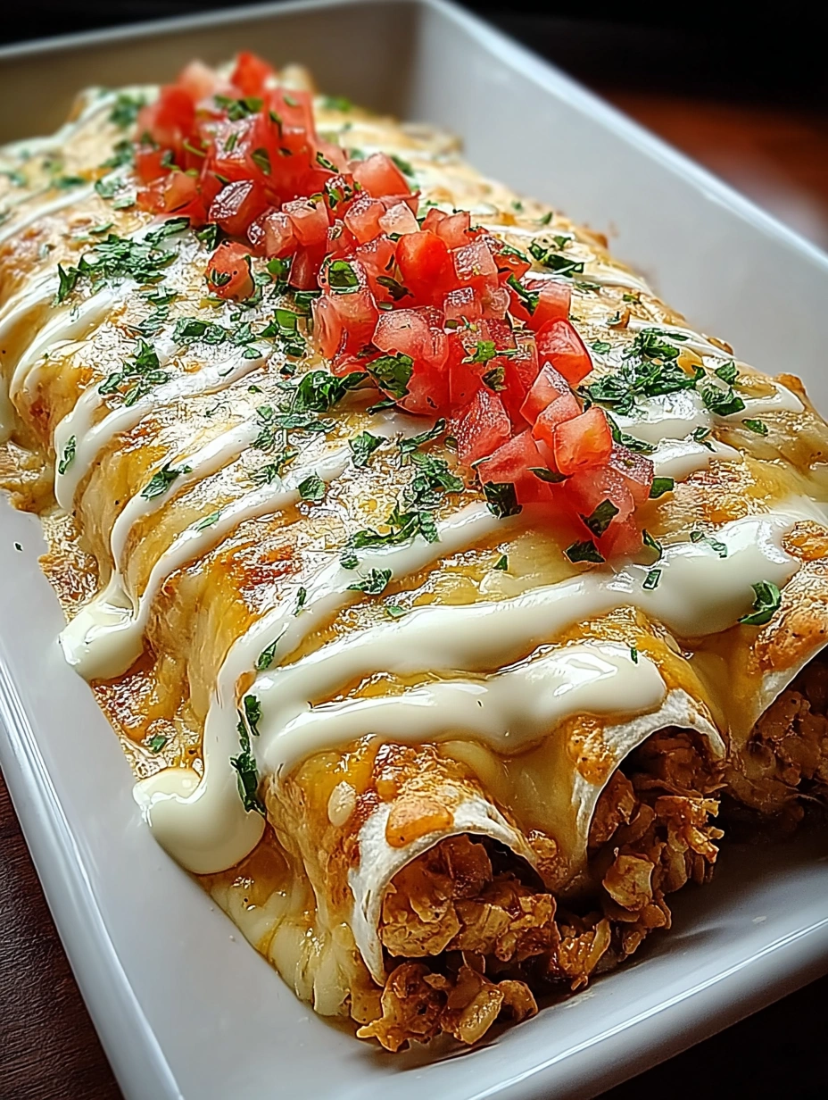 Chicken Enchiladas with Creamy White Sauce