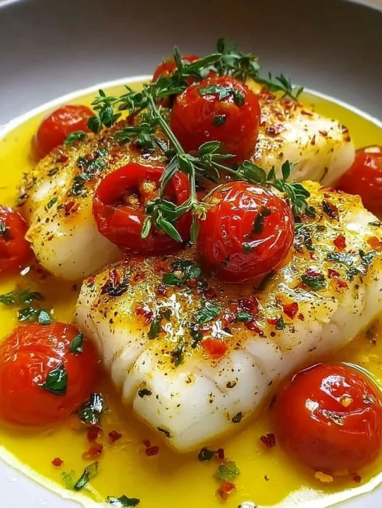 Lemon Butter Cod with Cherry Tomatoes
