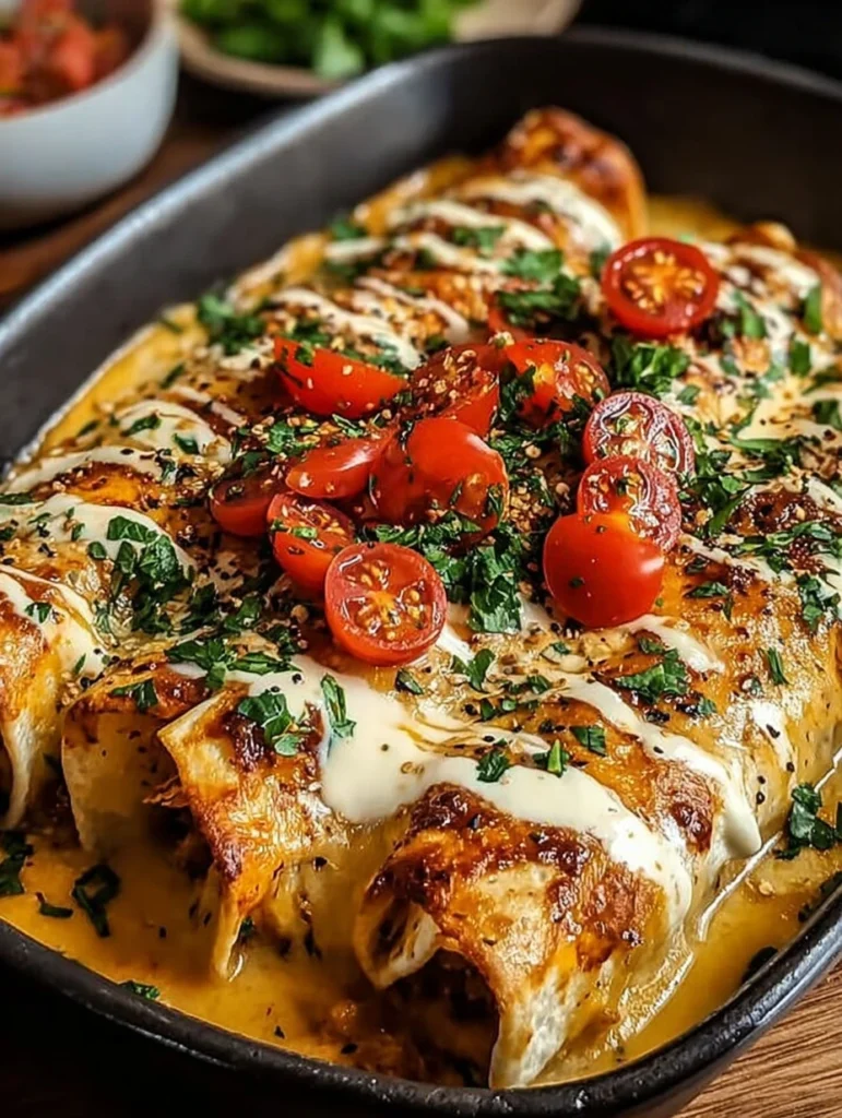 Creamy Chicken & Cheese Enchiladas