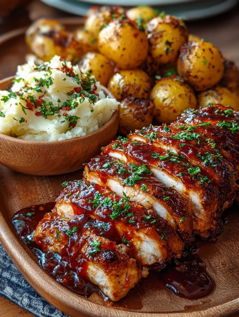 Sticky BBQ Chicken with Roasted Baby Potatoes