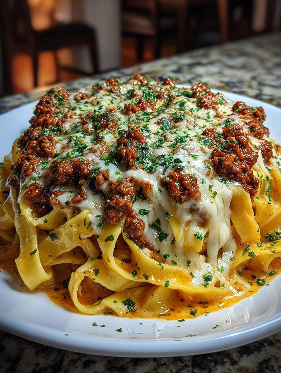 Cheesy Bolognese Tagliatelle Bake