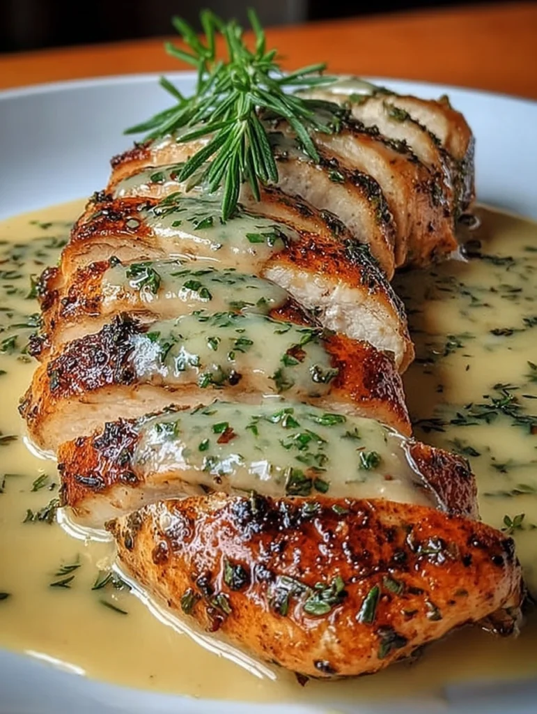 Herb-Infused Chicken Breast in Creamy Garlic Sauce