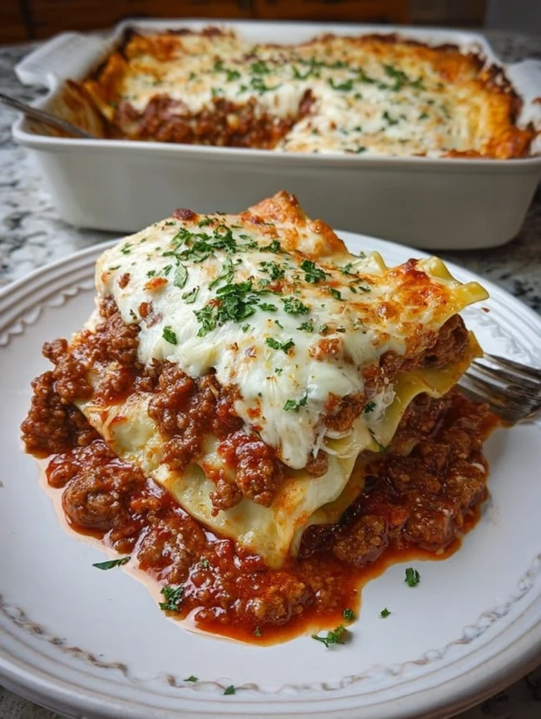 Classic Beef Lasagna with Melty Cheese Layers