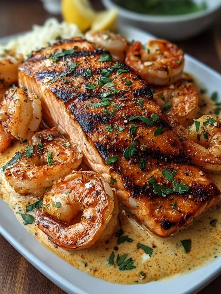 Creamy Cajun Salmon & Garlic Butter Shrimp