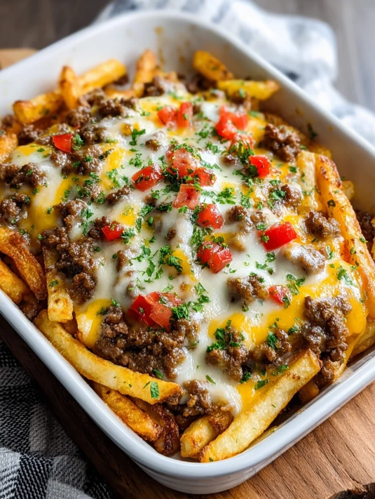 Cheesy Loaded Beef Fries Bake
