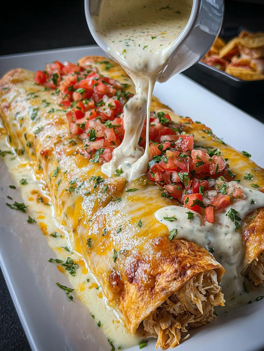 Creamy White Sauce Chicken Enchiladas