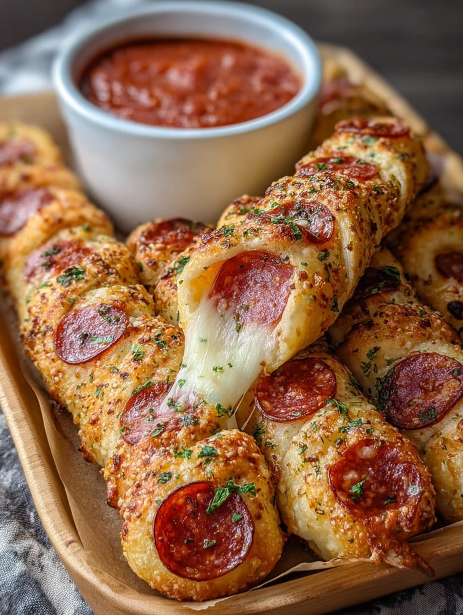 Cheesy Pepperoni Pizza Breadsticks