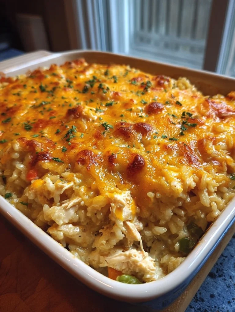 Creamy Cheesy Chicken & Rice Casserole