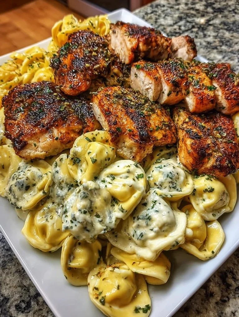 Garlic Herb Chicken with Creamy Tortellini