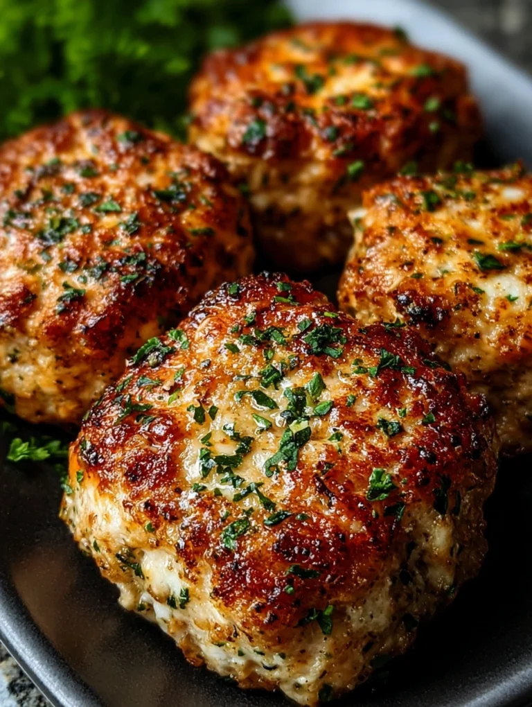 Juicy Garlic Parmesan Chicken Patties