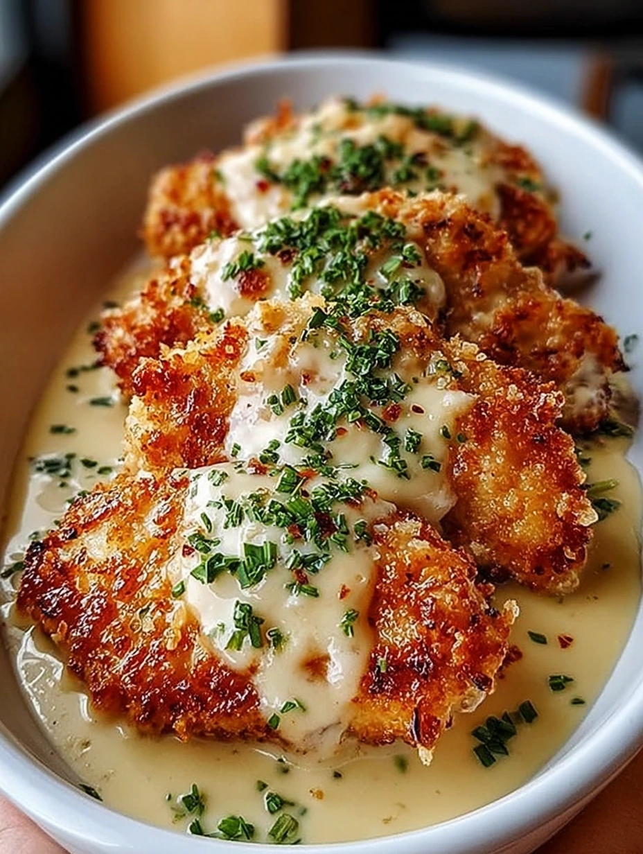 Creamy Garlic Parmesan Chicken Cutlets