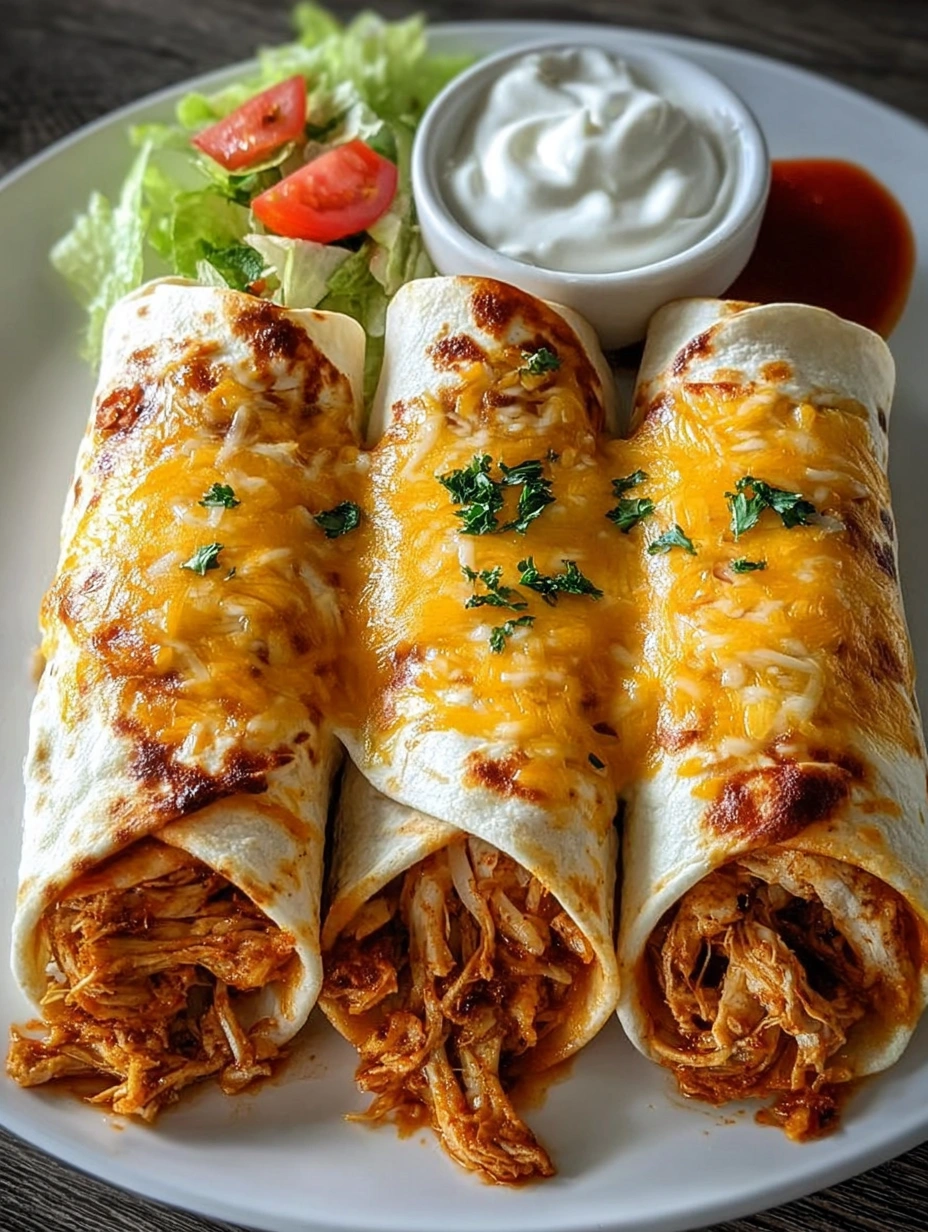 Cheesy Shredded Chicken Taquitos