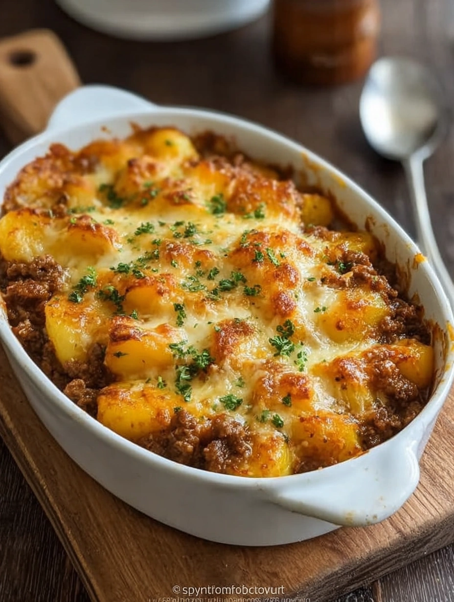 Cheesy Beef and Potato Casserole