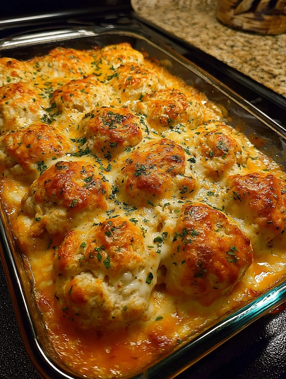 Cheesy Chicken Biscuit Bake