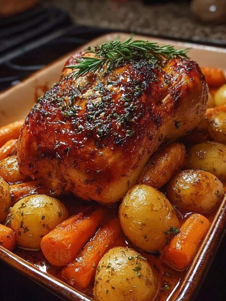 Herb Roasted Chicken with Baby Potatoes and Carrots