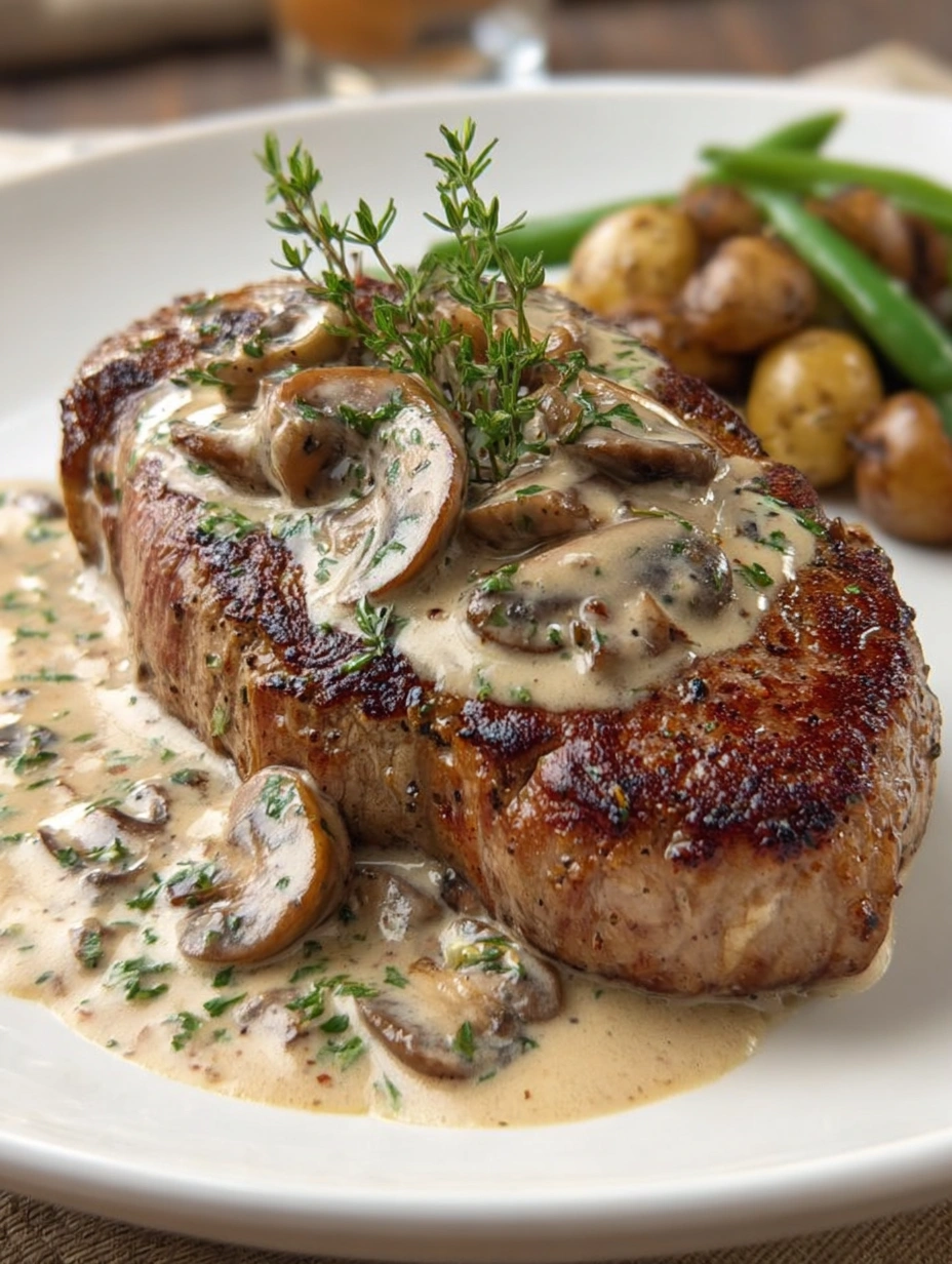 Sizzling Steak with Creamy Mushroom Sauce