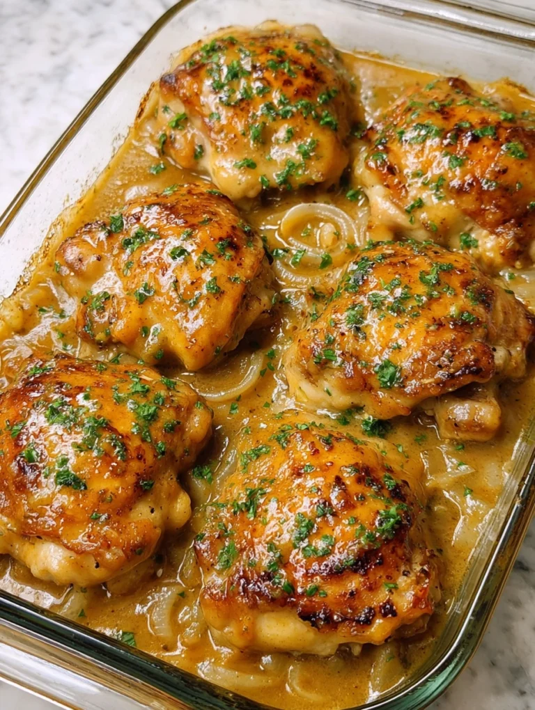 Oven-Baked Smothered Chicken Thighs