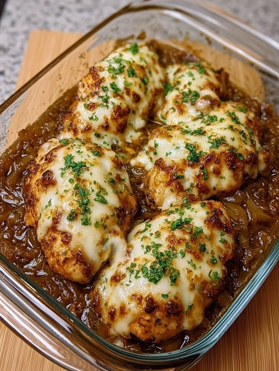 Cheesy French Onion Baked Chicken