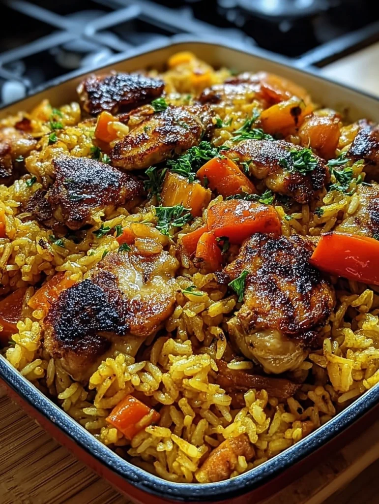 Golden Chicken & Vegetable Rice Skillet