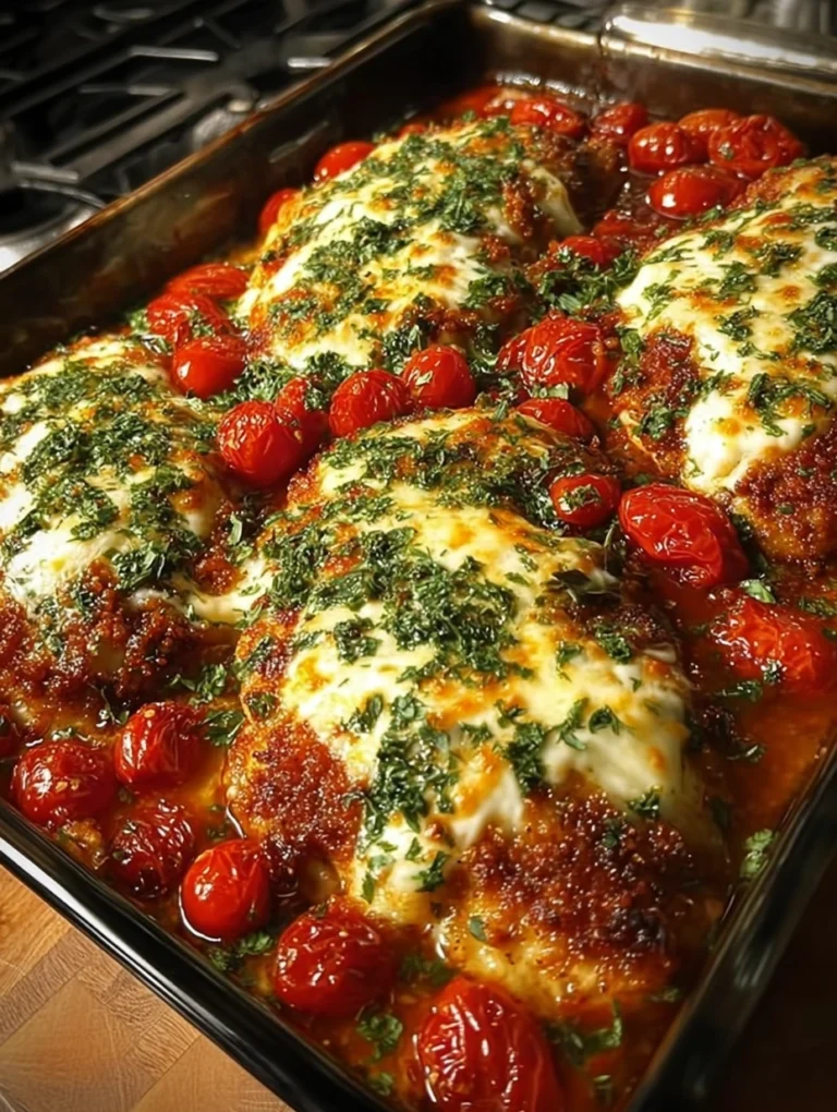 Cheesy Herb Chicken Bake with Roasted Tomatoes