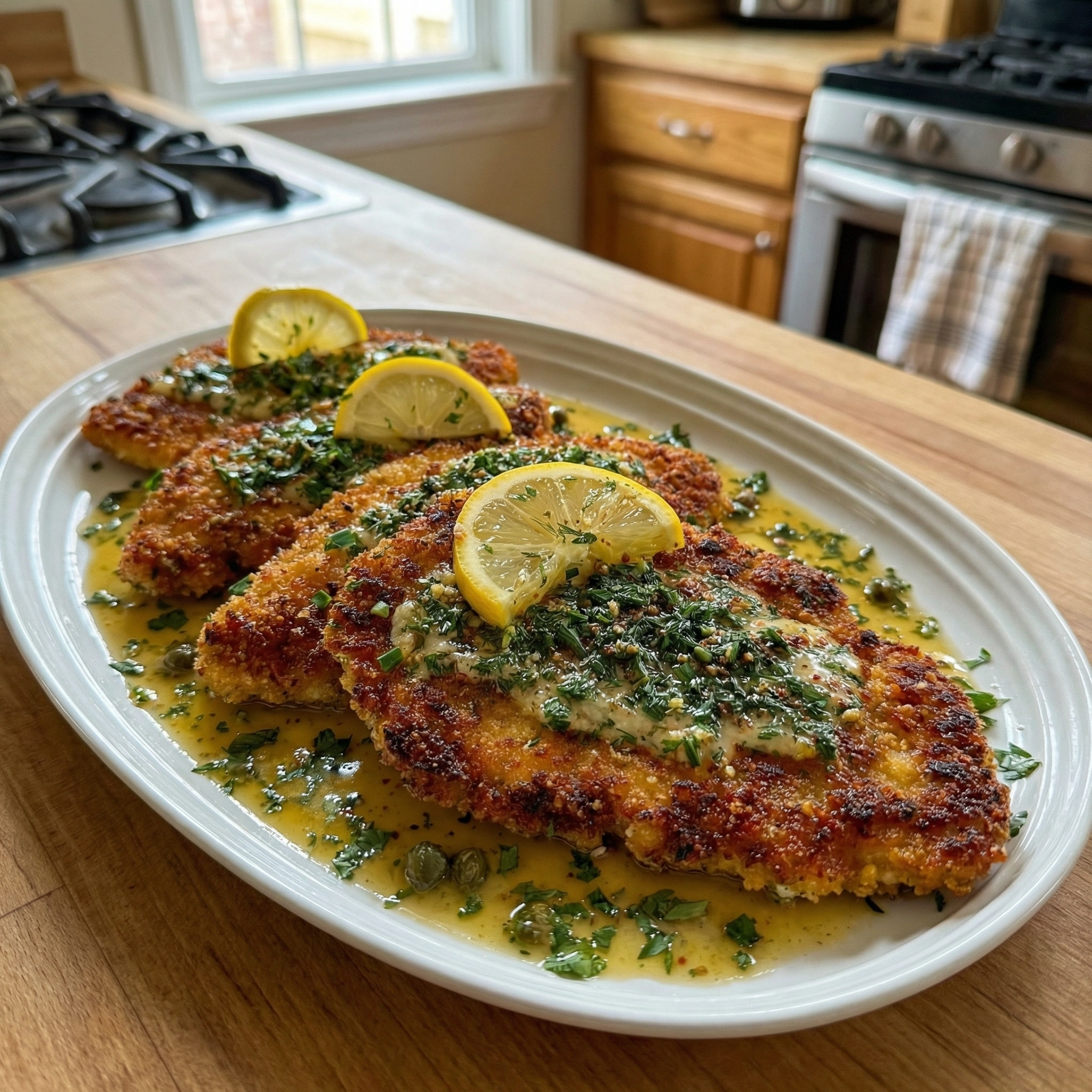 Crispy Lemon Herb Chicken Cutlets