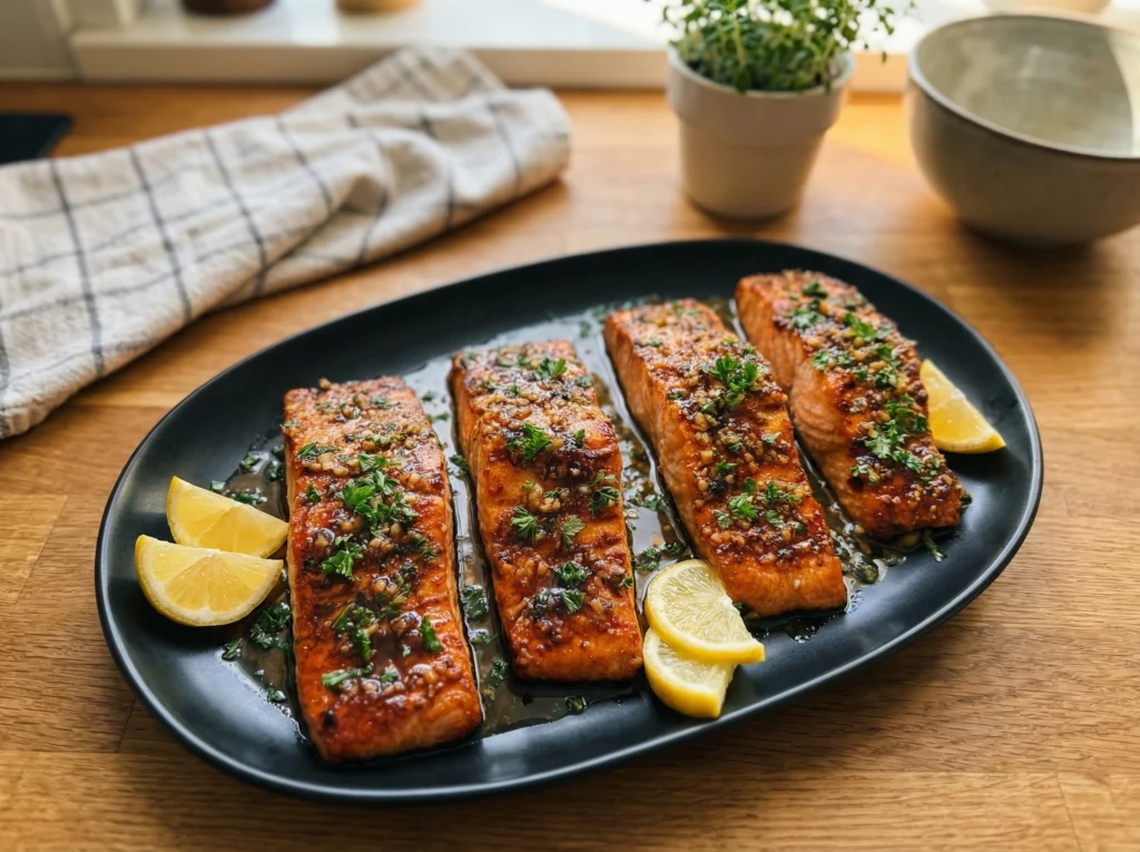 Garlic Lemon Glazed Salmon