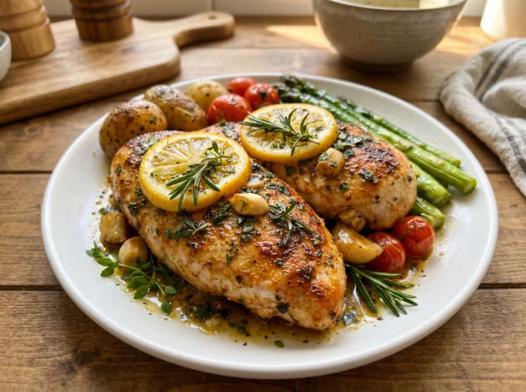 Lemon Garlic Herb Chicken with Roasted Vegetables