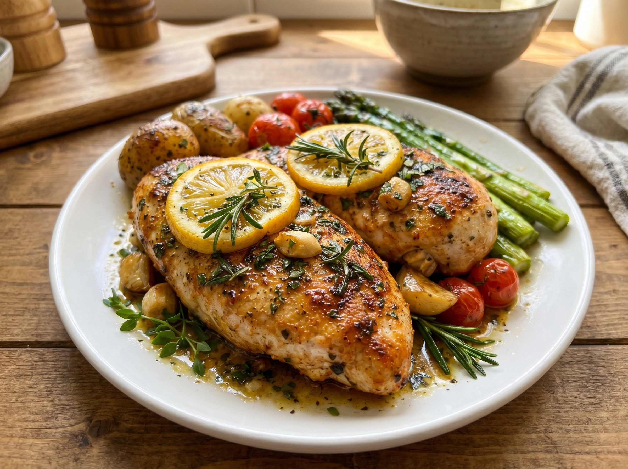 Lemon Garlic Herb Chicken with Roasted Vegetables