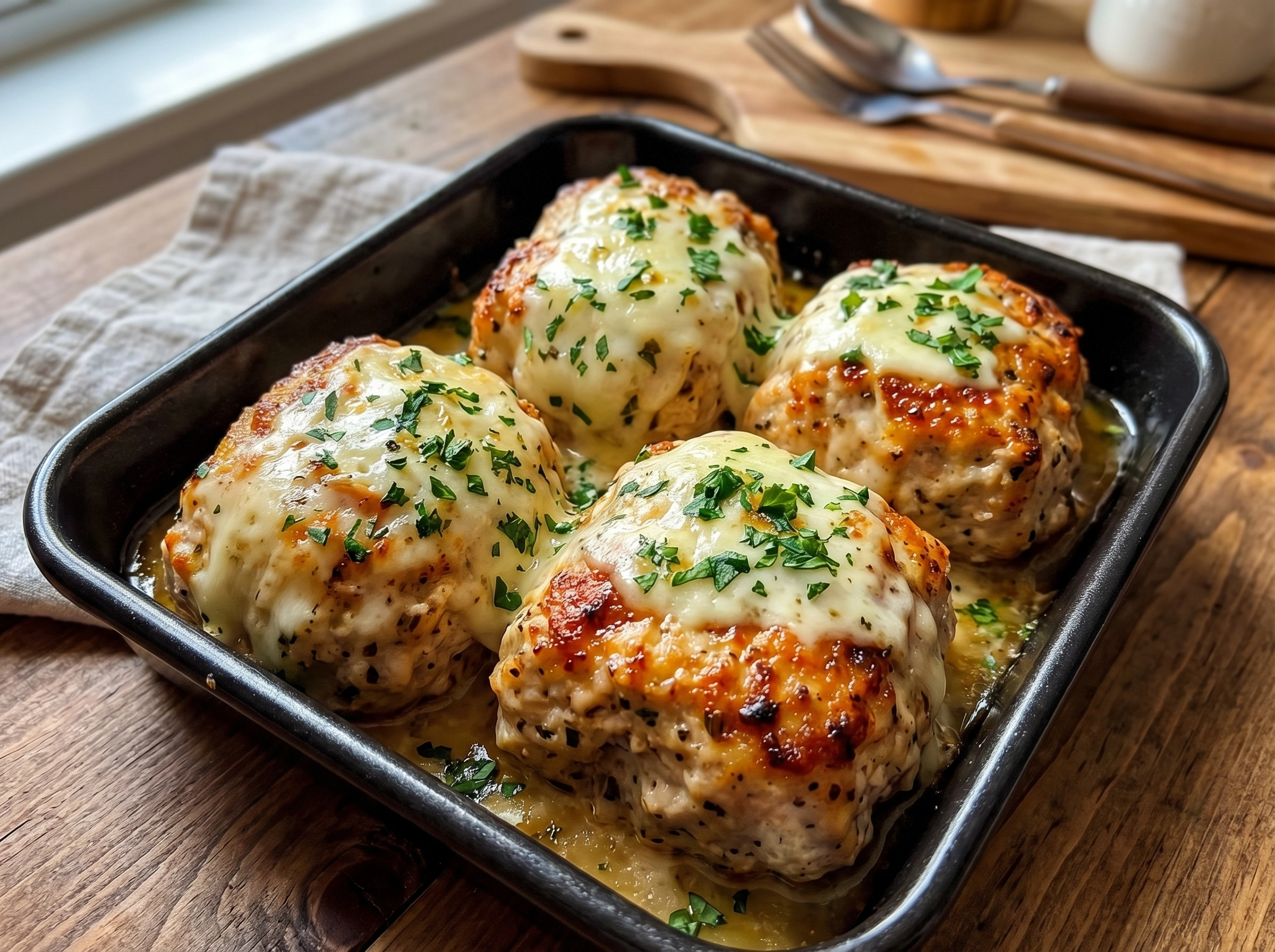 Creamy Garlic Parmesan Chicken Meatballs