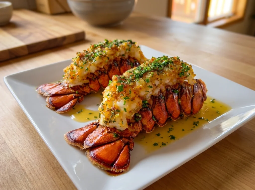 Garlic Butter Broiled Lobster Tails with Herbs