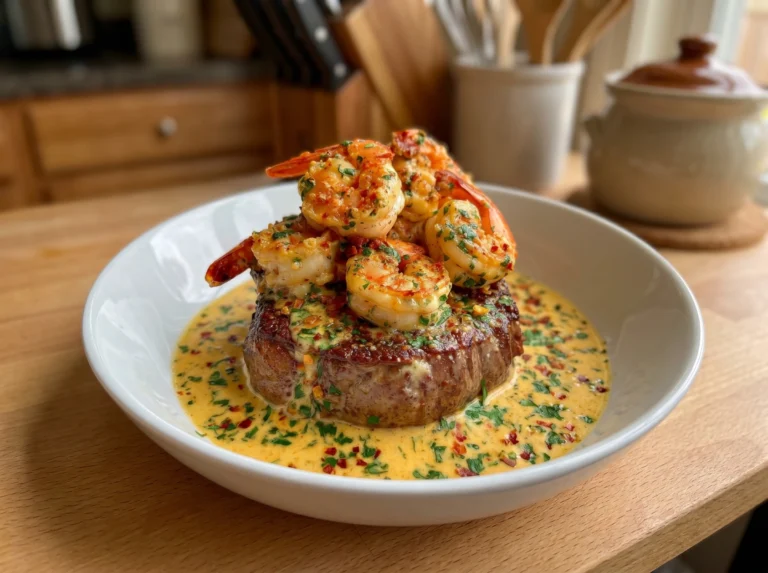 Creamy Cajun Shrimp Steak with Garlic Parmesan Sauce