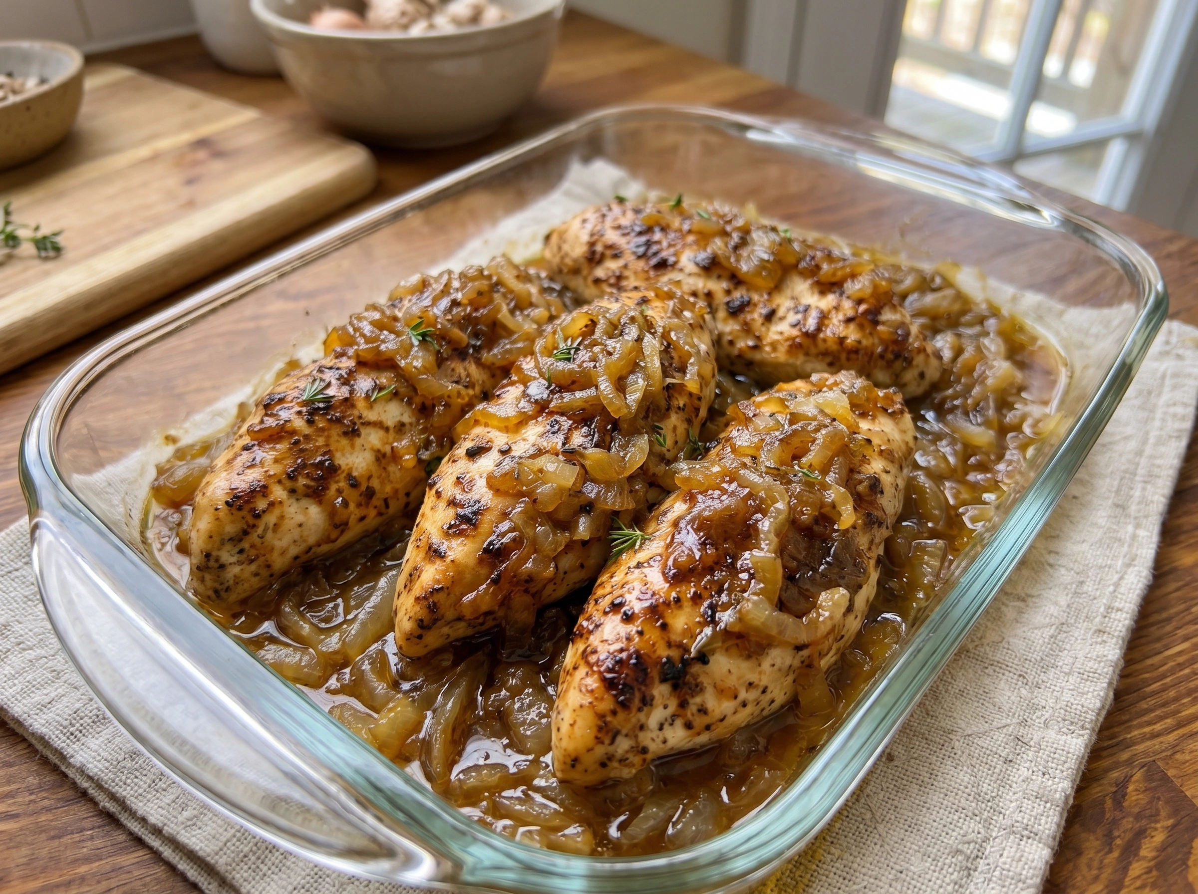 Caramelized Onion Baked Chicken Breasts