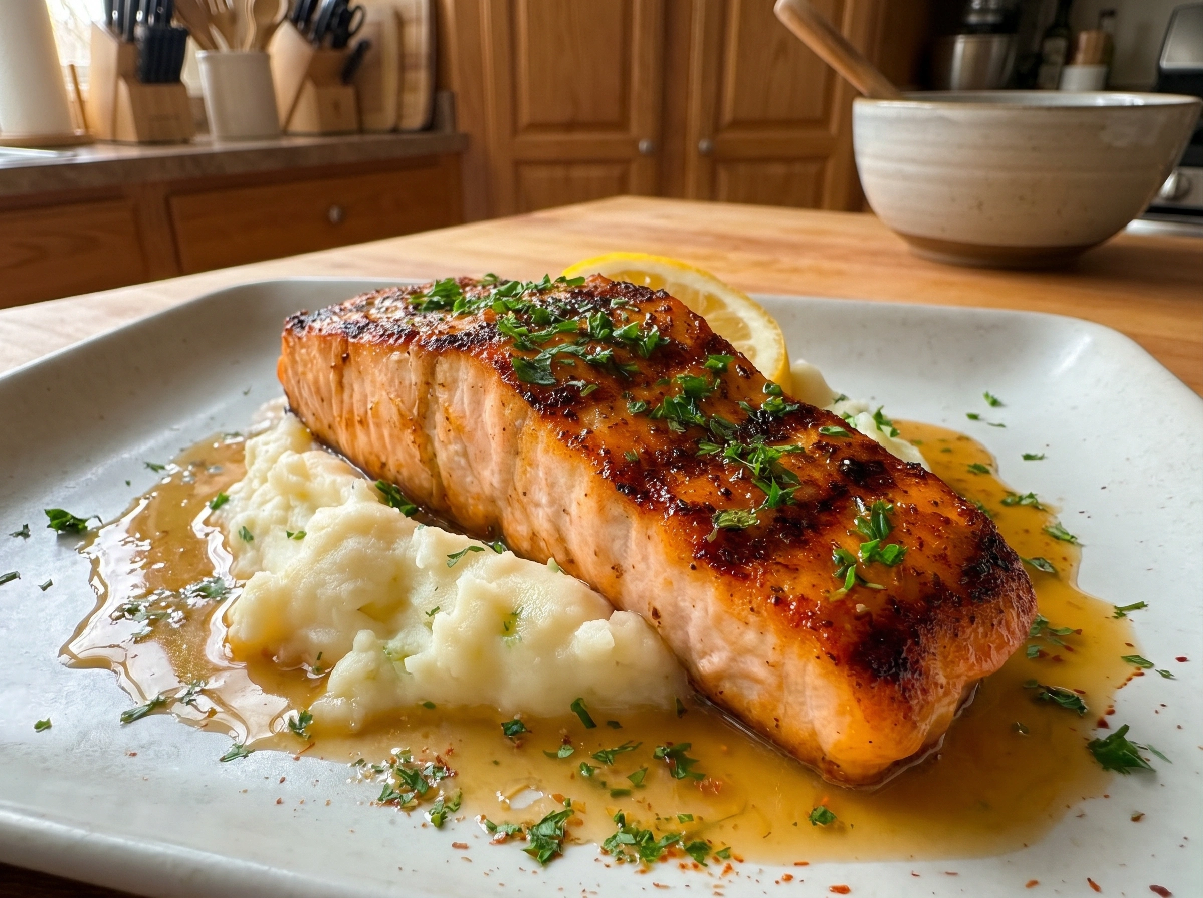 Pan-Seared Salmon with Creamy Mashed Potatoes