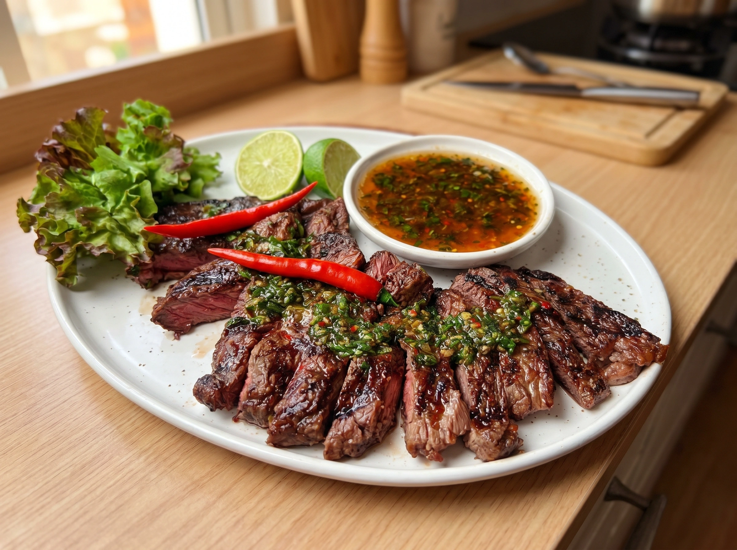 Thai Grilled Beef with Spicy Lime Dipping Sauce