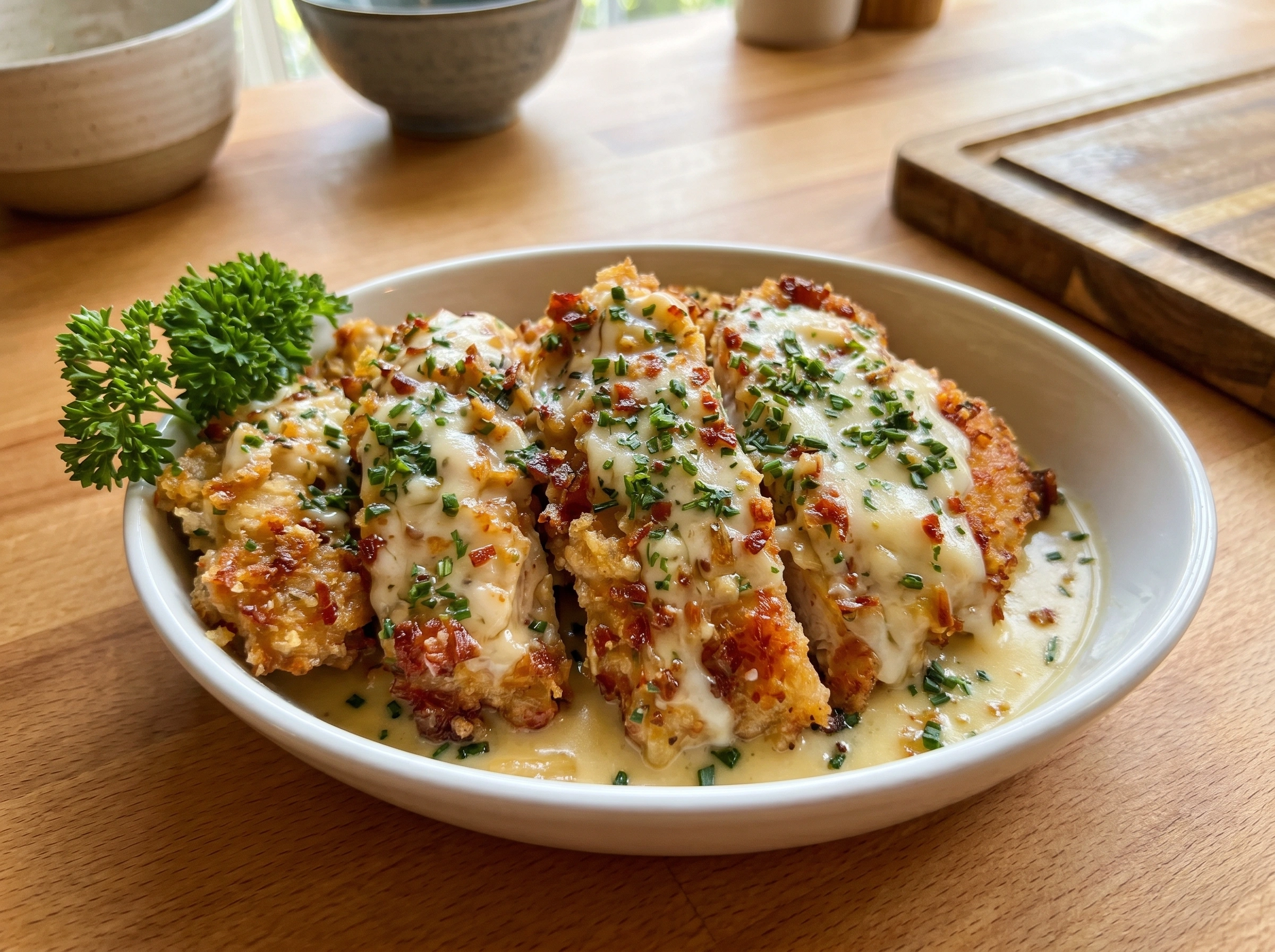 Garlic Parmesan Chicken in a Velvety Cream Sauce
